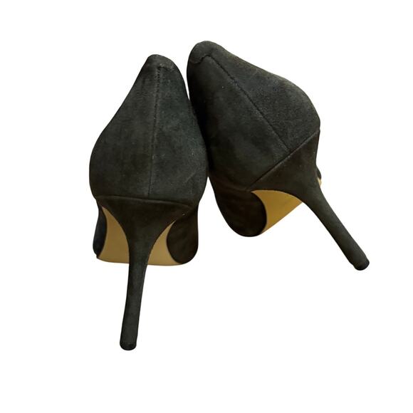 Nine West "Emmala" dark khaki GREEN suede high heel pumps career shoes US 9.5M - Picture 9 of 10